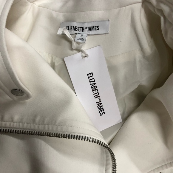 Elizabeth and James Quilted White Fabric Jacket NWT Small - Picture 4 of 13